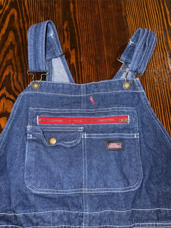 Dickies Other - Dickies Black and Red Logo Workwear bib overalls  Label size large